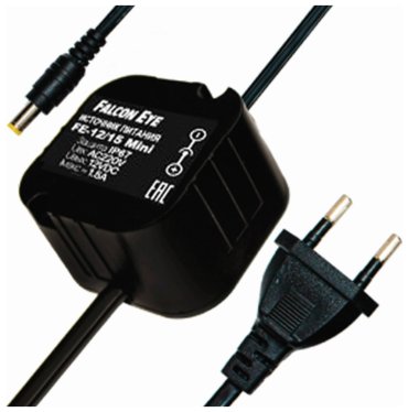 Блок питания Falcon EYE Fe-12/15 Mini, входное напряжение Ac100~240 В, 50 Hz, выходное напряжение Dc12 В, номинальный ток 1.5 A, 00-00025064