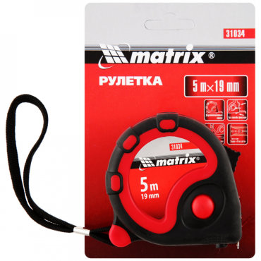 Рулетка Matrix Status 3 fixations 5 м х 19 мм