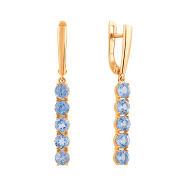 Серьги из красного золота с топазами 21-1663-11-10