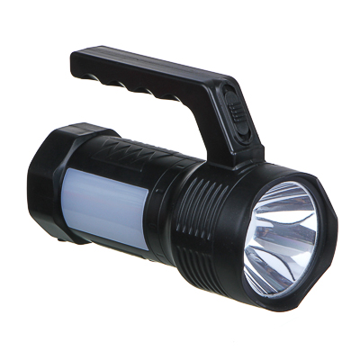 ЧИНГИСХАН Фонарь прожектор, 1 LED+12 LED, 1Вт+3Вт, 800мАч, вилка 220В, 14х10см, 2 режима, пластик