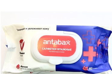 Салфетки влажные Антибактериальные Antabax 80шт.