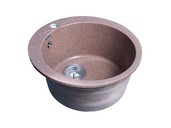 Мойка врезная Rondo GF-R 48см, глубина 19.4см, цвет терракот, мрамор (+сифон)