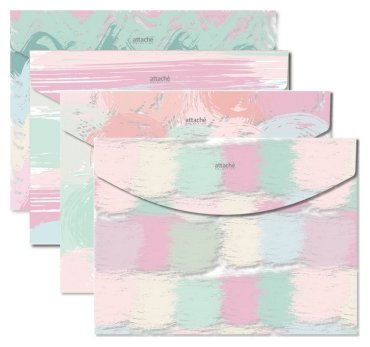 Папка конверт на кнопке А4 Attache Selection Pastel