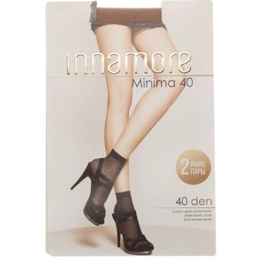 Носки для женщин, Innamore, Minima, daino/загар, 2 пары, 40 DEN