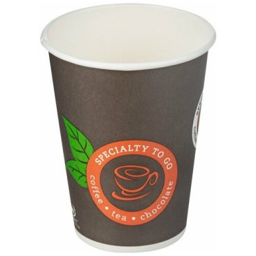 Стакан одноразовый бумажный однослойный d-90мм 300мл Coffee-to-Go 50 штук в упаковке