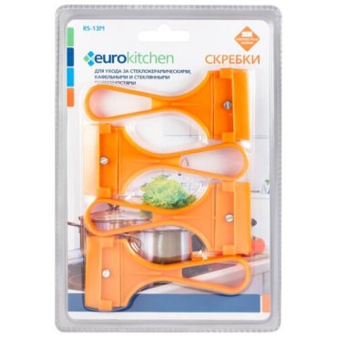Набор скребков Eurokitchen для чистки стеклокерамики, оранжевый