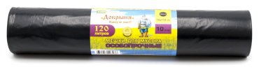 Мешки для мусора ПВД 120л 100мкм 10шт/рул черный 70х110см Mirpack