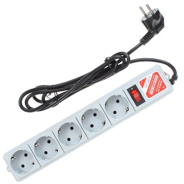 Сетевой фильтр 5 гнезд, 1.9 м, с заземлением, 2.2 кВт, Power Cube, 330019