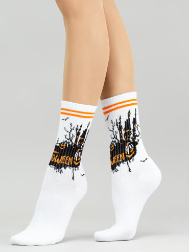 Носки женские Giulia WS3 HALLOWEEN STRONG 001 белые 36-40