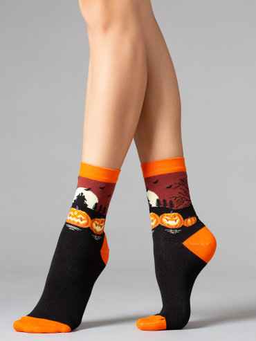 Носки женские Giulia WS3 HALLOWEEN 008 черные 36-40