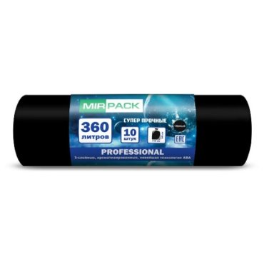 Мешки для мусора 360л 10штук усиленные