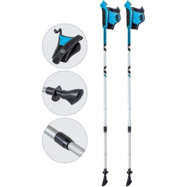 Палки для скандинавской ходьбы телескопические Ecos Blackwood AQD-B020 Azure