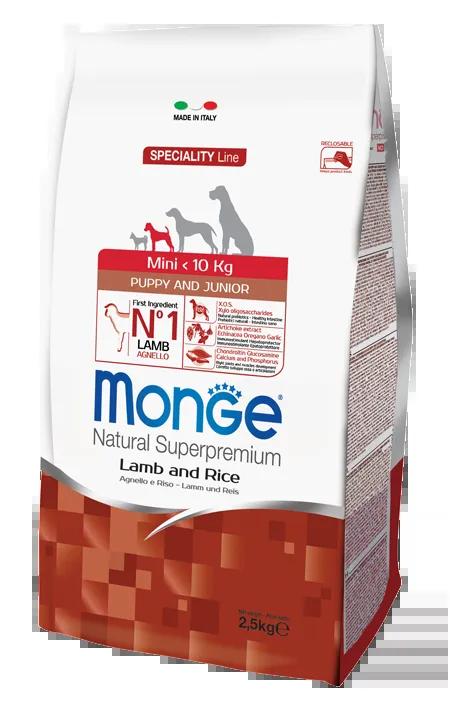 Корм Monge Dog Speciality Mini "Ягненок с рисом" для щенков мелких пород, 2,5кг