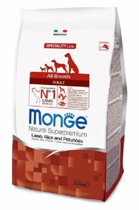 Корм Monge Dog Speciality "Ягненок с рисом и картофелем" для собак всех пород, 2,5кг