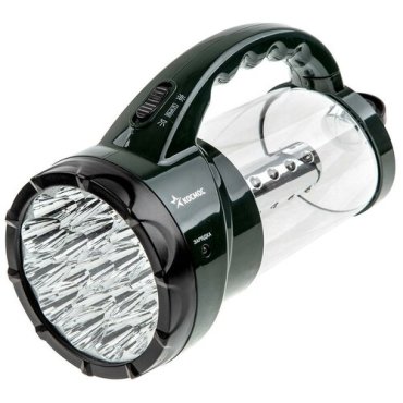 Фонарь с кемпинговой лампой аккумуляторный Космос 2008L-LED, зеленый
