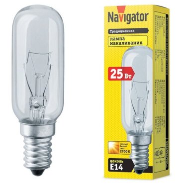 Лампа 25W для холодильников, для вытяжек (NI-T25L-25-230-E14-CL)