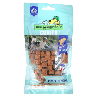 Himalayan Pet Supply Himalayan Dog Treats, Cubits, лакомство для собак любого размера, кубики, с лососем, 99,2 г (3,5 унции)
