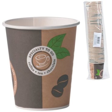Стакан одноразовый бумажный COFFEE-TO-GO 200 мл , 50 шт/уп, разноцветный