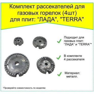 Комплект рассекателей горелок (4шт) для газовых плит