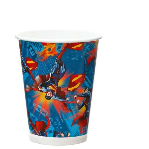 ND PLAY Стакан бумажный Superman, 250 мл, 6 шт.