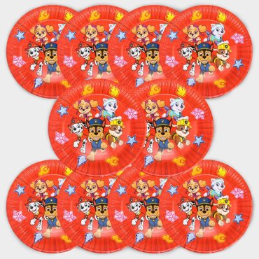 Набор бумажных тарелок, щенячий патруль, 18 см, 10 шт Paw Patrol