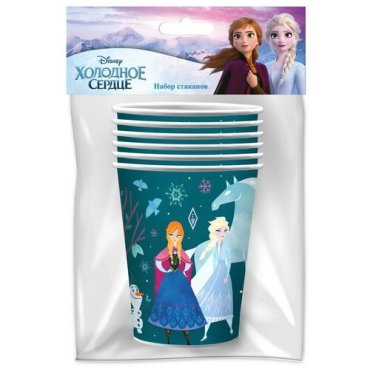 Frozen 2. Набор бумажных стаканов, Сканди, 6 шт*250 мл
