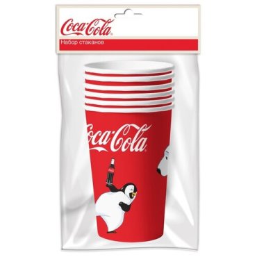 Coca-Cola. Набор бумажных стаканов Мишки-1, 6 шт*330 мл