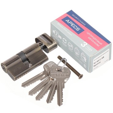Личинка замка двери Apecs, SC-60-C-AB (SC-60-Z-C-AB), 15601, 60 мм, бронза