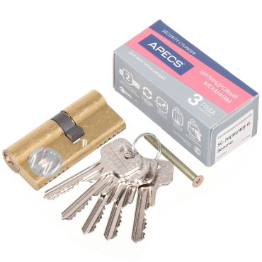 Личинка замка двери Apecs, SC-70(30/40)-G (SC-70(30/40)-Z-G), 9054, 70 мм, золото