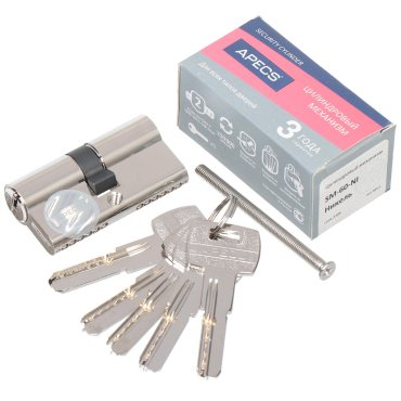 Личинка замка двери Apecs, SM-60-NI, 3306, 60 мм, никель