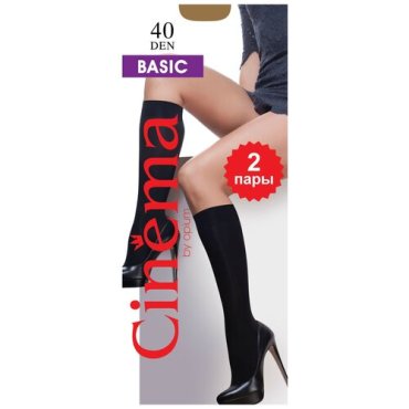 Капроновые гольфы Cinema by opium Basic 40 den, 2 пары, размер one size, visone
