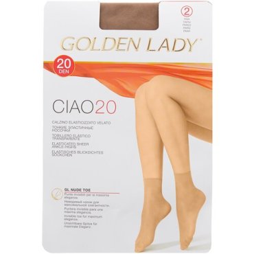 Капроновые носки Golden Lady Ciao 20 Den, 2 пары, размер 0 (one size), daino