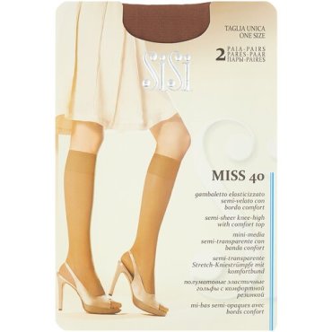 Капроновые гольфы Sisi Miss 40 den New, 2 пары, размер 0 ( one size), daino
