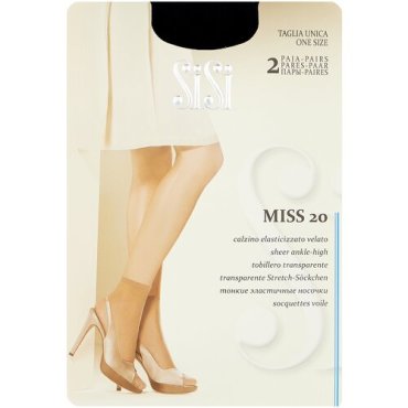 Капроновые носки Sisi Miss 20 den New, 2 пары, размер 0 ( one size), nero