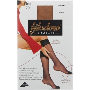 Капроновые гольфы Filodoro Classic First 20 Den, размер 1/2 S/M, cognac