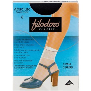 Капроновые носки Filodoro Classic Absolute Summer 8 Den, 2 пары, размер one size, nero