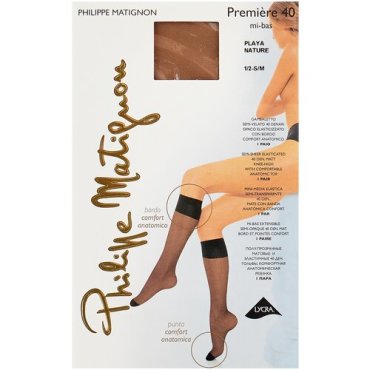 Капроновые гольфы Philippe Matignon Premiere 40 den mi-bas, размер 1/2 (S/M), playa nature