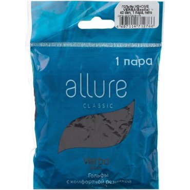 Капроновые гольфы ALLURE Verba 40 den, размер универсальный, nero