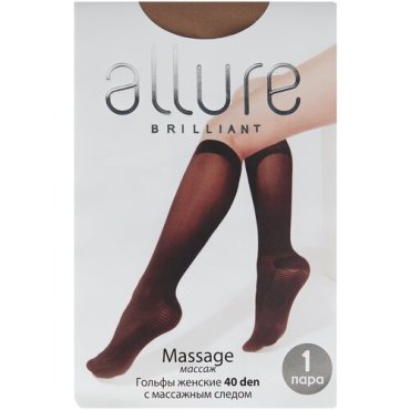 Капроновые гольфы ALLURE Massage 40 den, размер универсальный, glase