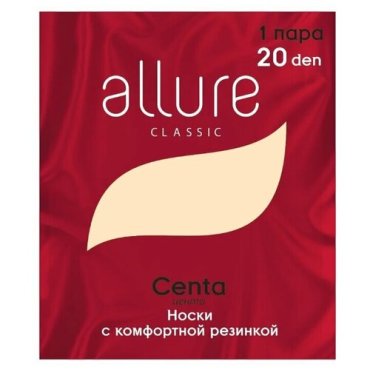 Капроновые носки ALLURE Centa 20 den, размер универсальный, caramello