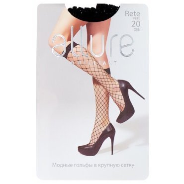 Капроновые гольфы ALLURE Rete maxi 20 den, размер универсальный, nero