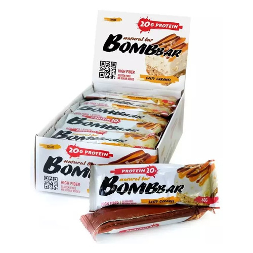 Набор батончиков протеин. Bombbar Natural Bar бат. 20х60гр солёная карамель