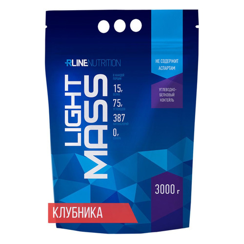 Гейнер RLINE Light Mass, порошок, 3кг, клубника