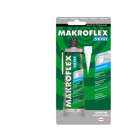 Герметик Makroflex SX101 (1893984) 85мл силиконовый санитарный белый