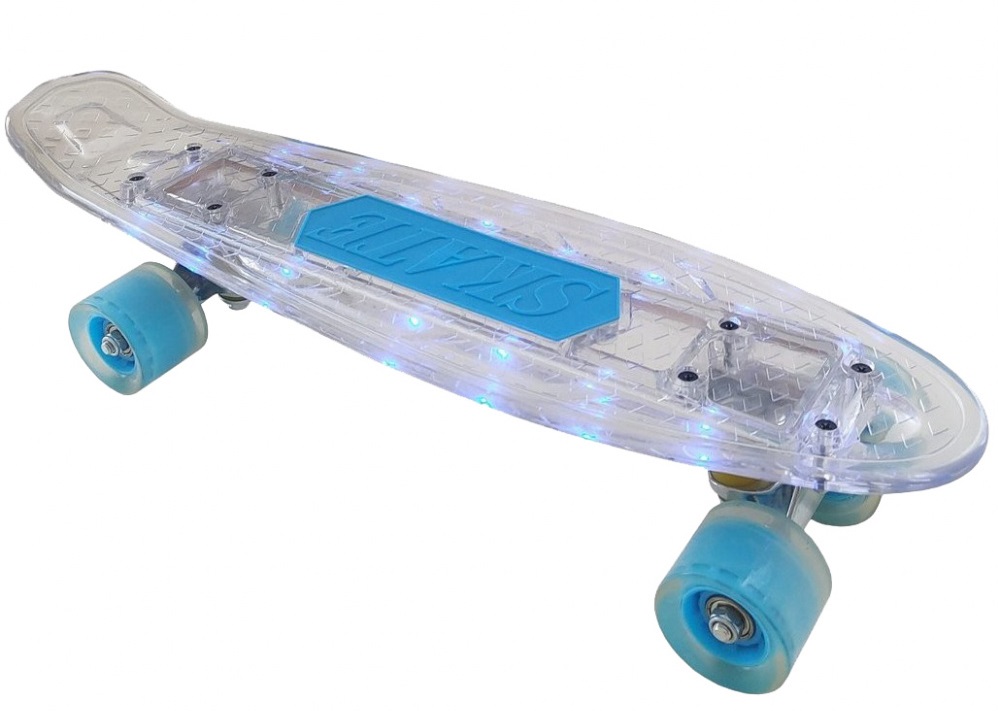 Скейтборд X-Match "Morgenstern", дека 56х15см с LED, колеса PU 6х4,5см