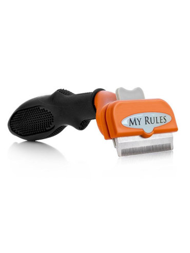Дешеддер для кошек и собак My Rules, длина шерсти любая, оранжевый, черный