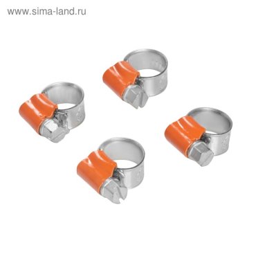 Хомут оцинкованный8-12 мм, ширина 9.7мм,набор4шт