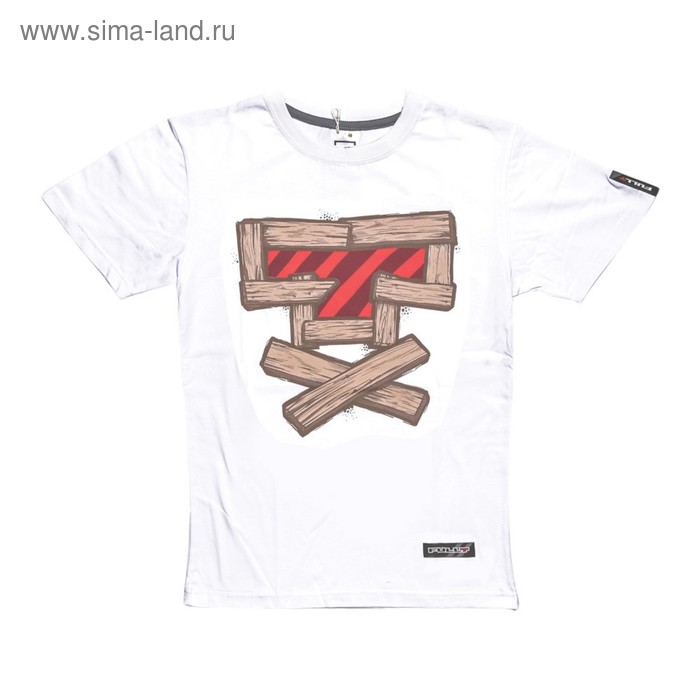 Футболка FullT T-Wood, размер 2XL, цвет белый-коричневый-красный