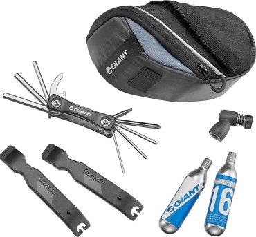 Ремонтный комплект Giant QUICK FIX KIT COMPRESS, подседельная сумка, 2 монтажки, CO2-насоса, мультитул, 610000050