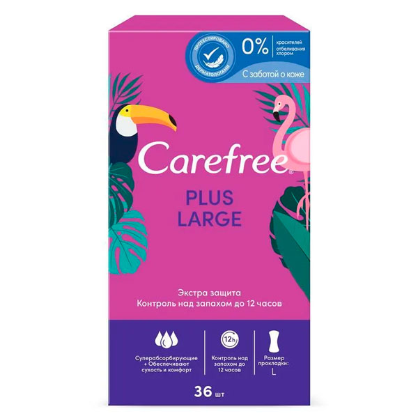 Прокладки Carefree Plus Large ежедневные 36 шт